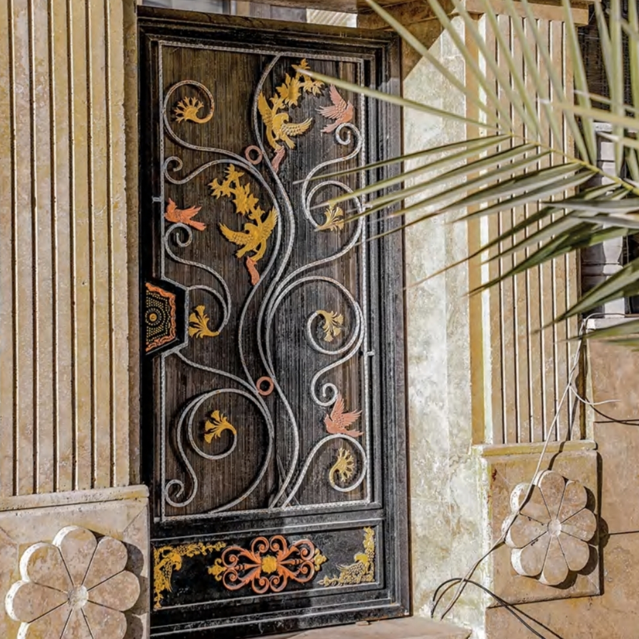 درب نفررو طرح گل و مرغ